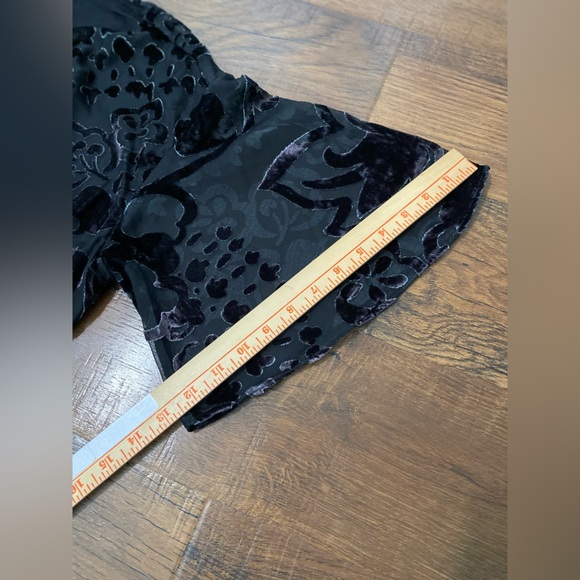 Free People Women Mini Dress XS Black Manuka Burnout Velvet Mini A Line - Picture 11 of 16